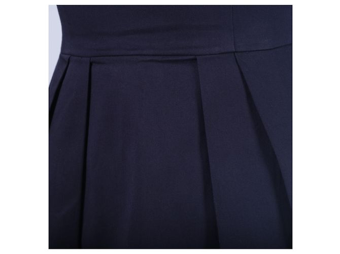 Abito a trapezio plissé senza maniche blu navy Prada - vista 4