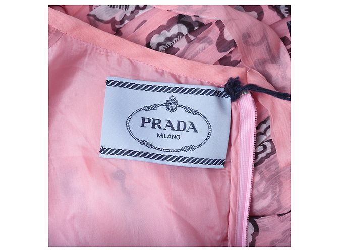 Abito a maniche lunghe floreale Prada in rosa - vista 7