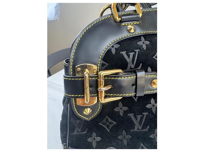 Alma Borsa Le Radieux in scamosciato e pelle Monogram Louis Vuitton Nero - vista 4