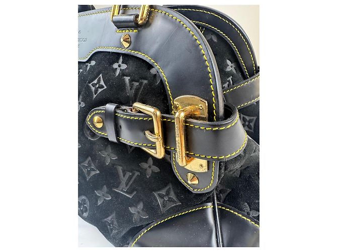 Alma Borsa Le Radieux in scamosciato e pelle Monogram Louis Vuitton Nero - vista 5