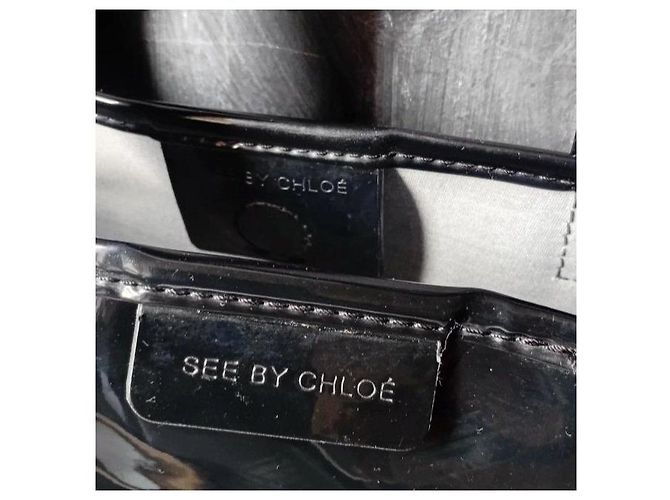 See By Chloé Borsa Tote in Vernice Nera Nero - vista 3