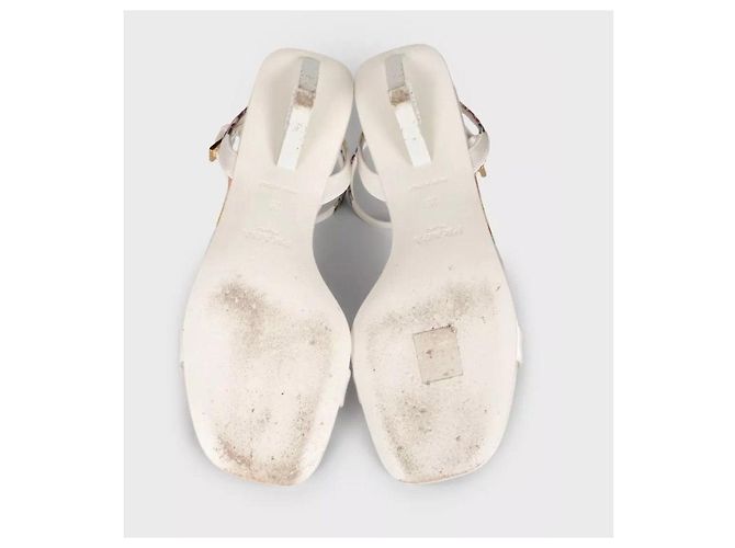 Prada Sandalen aus Textil mit weißem Blumenprint Größe 36 gebraucht - Ansicht 5