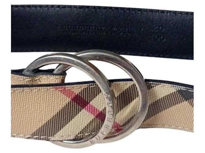 Burberry Haymarket Check Canvas Gürtel Beige - Ansicht 2