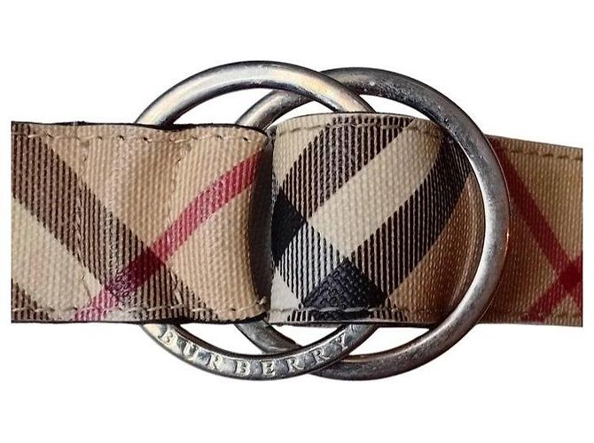 Burberry Haymarket Check Canvas Gürtel Beige - Ansicht 5