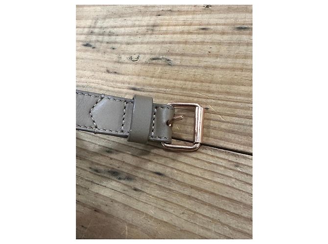 Façonnable beiger Ledergürtel mit goldener Schnalle - Ansicht 4