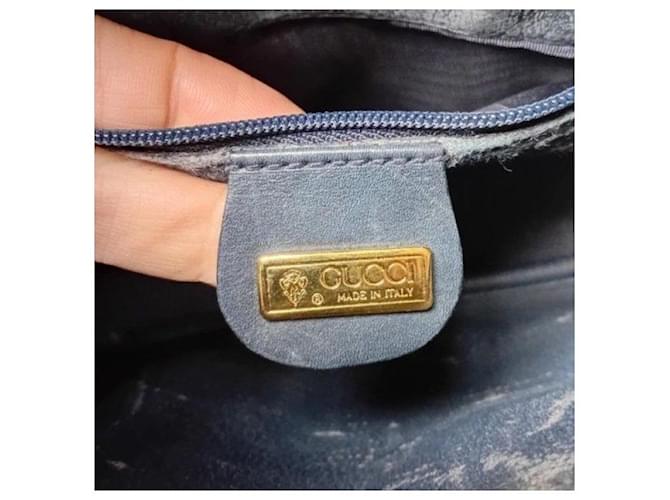 Borsa a Spalla Gucci Monogram Beige Blu scuro - vista 3