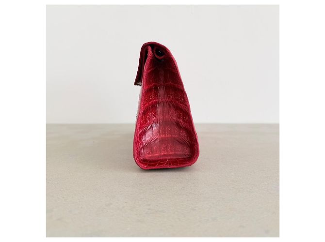 Borsa a Spalla / Clutch in Vero Coccodrillo Rosso Nancy Gonzalez – Pezzo da Collezione - vista 11
