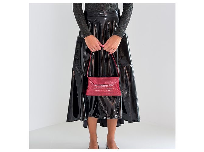Borsa a Spalla / Clutch in Vero Coccodrillo Rosso Nancy Gonzalez – Pezzo da Collezione - vista 2