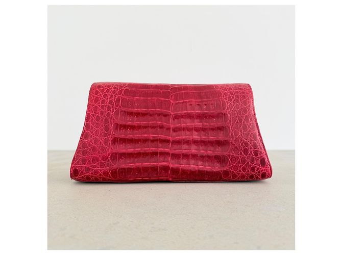 Borsa a Spalla / Clutch in Vero Coccodrillo Rosso Nancy Gonzalez – Pezzo da Collezione - vista 5