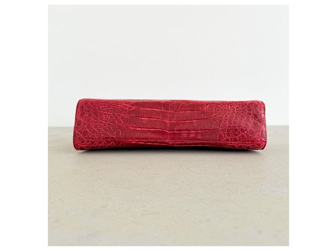 Borsa a Spalla / Clutch in Vero Coccodrillo Rosso Nancy Gonzalez – Pezzo da Collezione - vista 8