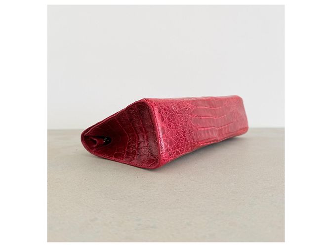 Borsa a Spalla / Clutch in Vero Coccodrillo Rosso Nancy Gonzalez – Pezzo da Collezione - vista 9