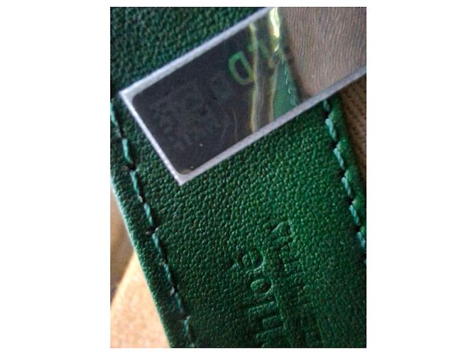 Chloé C Mini Borsa in Pelle Stampa Coccodrillo Verde - vista 9