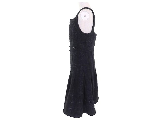 Timeless Chanel Tweed-Kleid Schwarz Lila - Ansicht 2