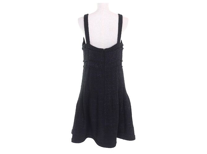 Timeless Chanel Tweed-Kleid Schwarz Lila - Ansicht 3