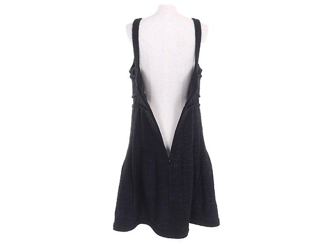 Timeless Chanel Tweed-Kleid Schwarz Lila - Ansicht 6