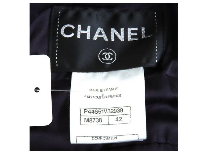 Timeless Chanel Tweed-Kleid Schwarz Lila - Ansicht 8