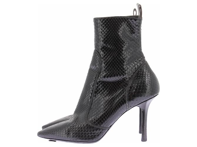 Louis Vuitton Botas de cano curto em python legítimo Preto - vista 2