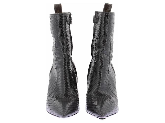 Louis Vuitton Botas de cano curto em python legítimo Preto - vista 4