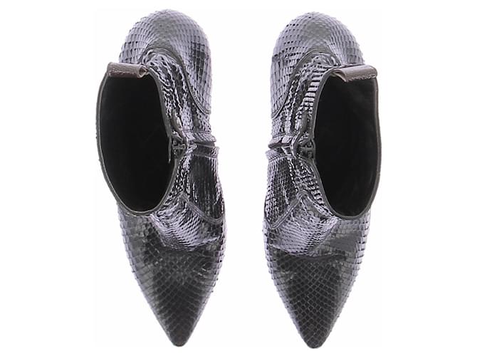 Louis Vuitton Botas de cano curto em python legítimo Preto - vista 6