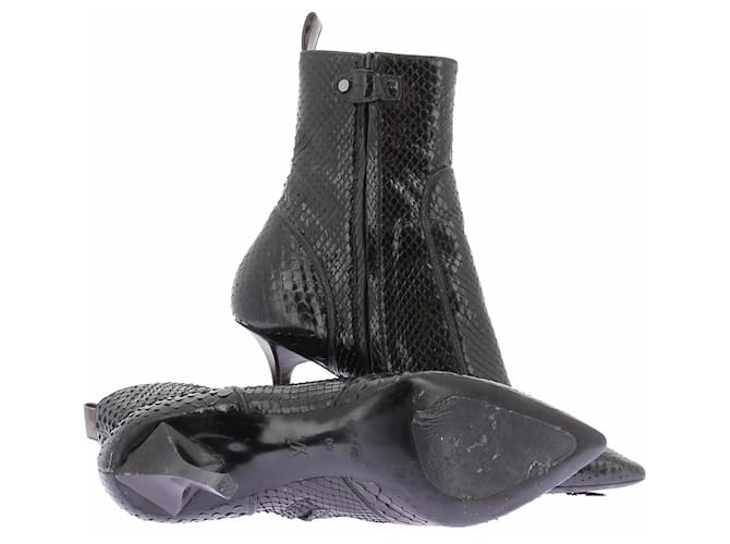 Louis Vuitton Botas de cano curto em python legítimo Preto - vista 7
