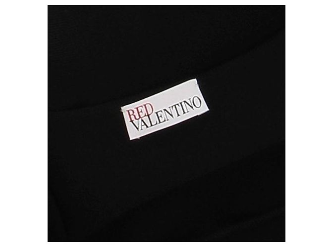 Red Valentino Robe noire fleurs ajourées sur le bas Black - view 5