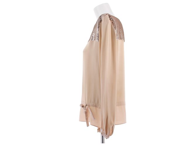 Dior Blusa in seta e paillettes dorate D'oro - vista 3
