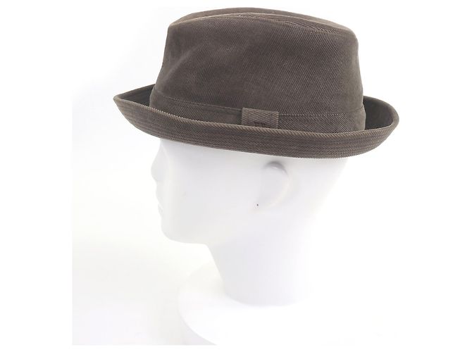 Hermès Gorra de algodón de pana con logotipo H bordado Hermes Castaño - vista 2