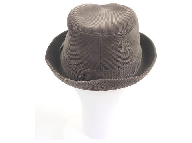 Hermès Gorra de algodón de pana con logotipo H bordado Hermes Castaño - vista 3