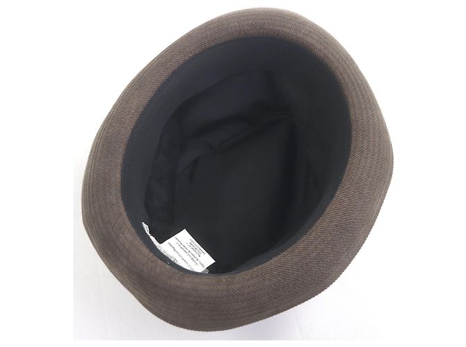 Hermès Gorra de algodón de pana con logotipo H bordado Hermes Castaño - vista 4