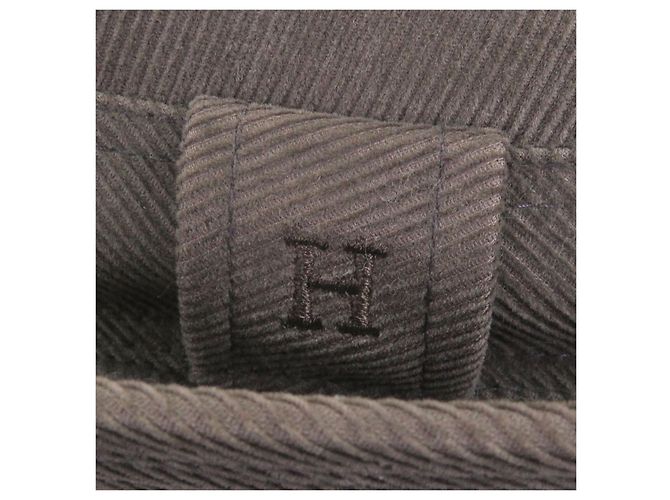Hermès Gorra de algodón de pana con logotipo H bordado Hermes Castaño - vista 5