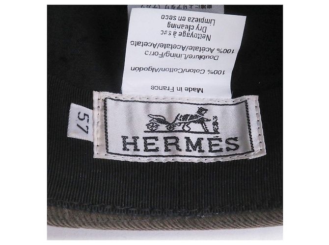Hermès Gorra de algodón de pana con logotipo H bordado Hermes Castaño - vista 6