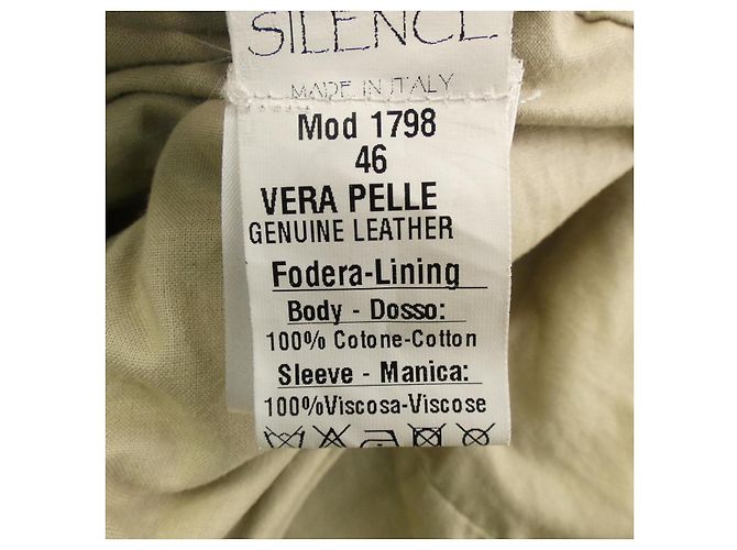 Autre Marque SILENCE Lederjacke aus Ziegenleder Grün Khaki - Ansicht 3