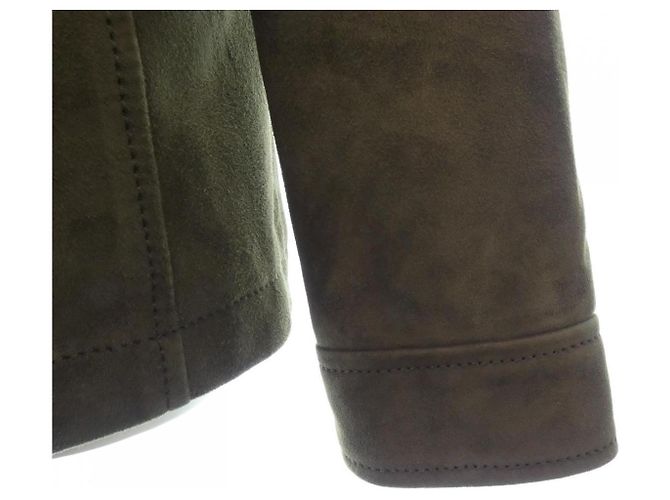 Autre Marque SILENCE Lederjacke aus Ziegenleder Grün Khaki - Ansicht 6