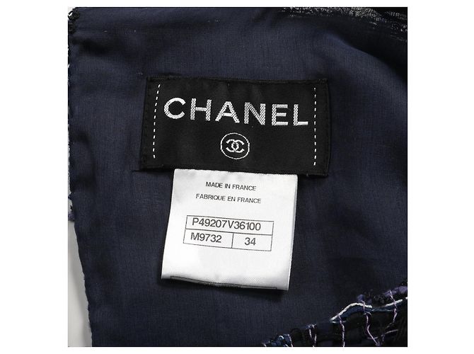 Timeless Chanel Kleid Blau Mehrfarben Marineblau - Ansicht 6