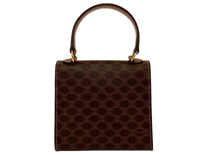 Céline Borsa 2way in pelle Macadam e PVC Celine Marrone - vista 4