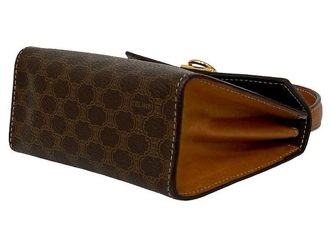 Céline Borsa 2way in pelle Macadam e PVC Celine Marrone - vista 9