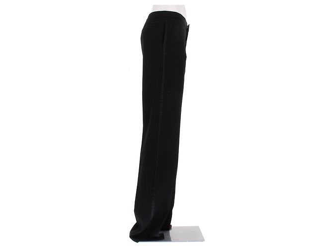 Christian Dior Pantalone smock nero a zampa - vista 3