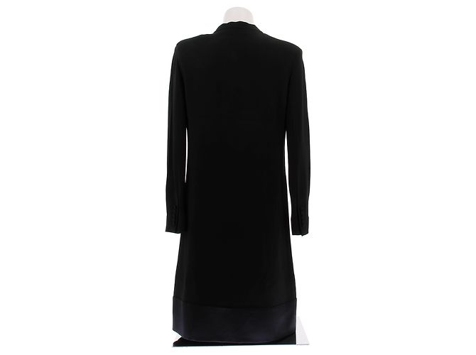Saint Laurent Schwarzes Kleid mit Samtband - Ansicht 2