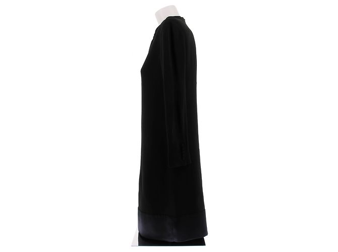 Saint Laurent Schwarzes Kleid mit Samtband - Ansicht 4