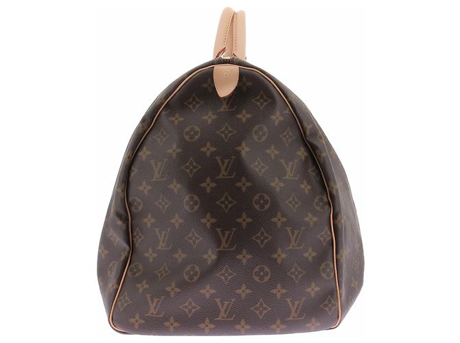 Louis Vuitton Borsa shopper "Keepall 60" in tela marrone - vista 4