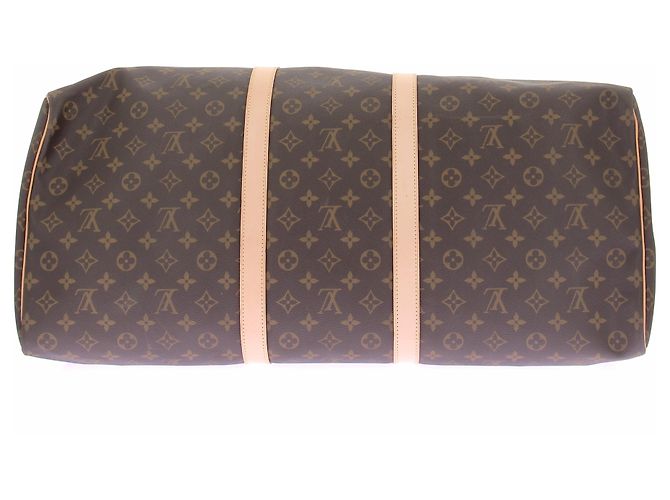 Louis Vuitton Borsa shopper "Keepall 60" in tela marrone - vista 6