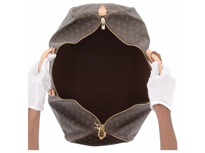 Louis Vuitton Borsa shopper "Keepall 60" in tela marrone - vista 7
