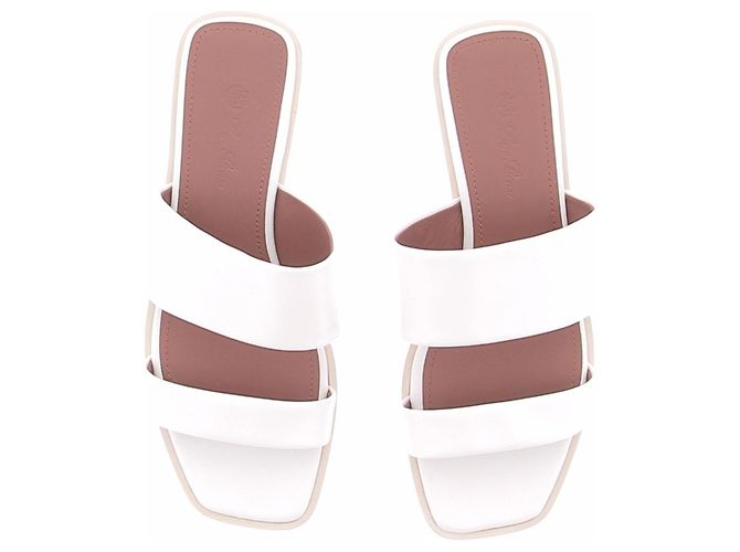 Loro Piana Sandali in pelle bianca Bianco - vista 7