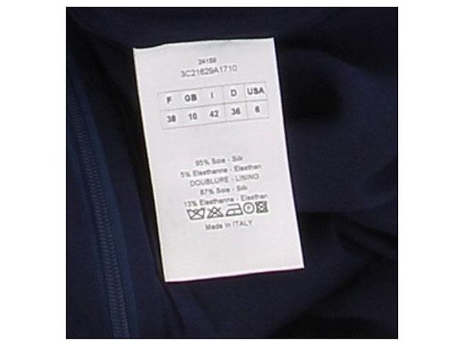 Dior Abito blu scuro senza maniche con pizzo sull'orlo Blu navy - vista 5