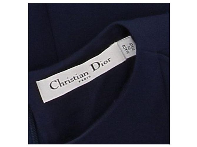 Dior Abito blu scuro senza maniche con pizzo sull'orlo Blu navy - vista 6