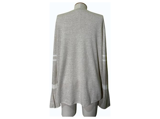 Autre Marque Delicatelove Kaschmir-Leinen Pullover Gestreift - Beige - Ansicht 3