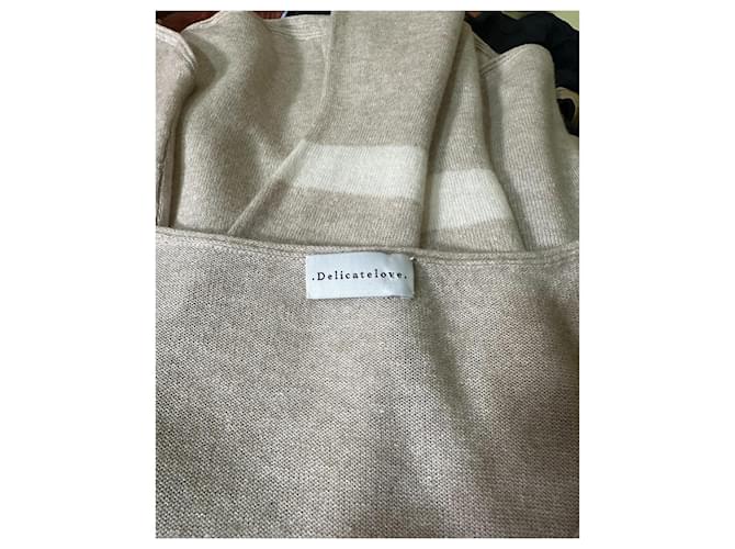 Autre Marque Delicatelove Kaschmir-Leinen Pullover Gestreift - Beige - Ansicht 4