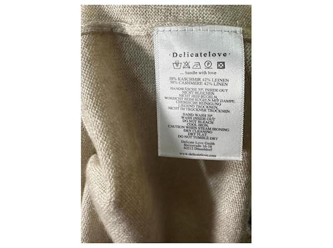 Autre Marque Delicatelove Kaschmir-Leinen Pullover Gestreift - Beige - Ansicht 5