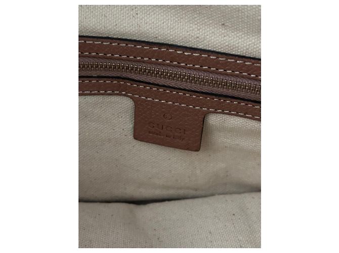 Borsa a mano Gucci in tela monogram GG e pelle Marrone - vista 10