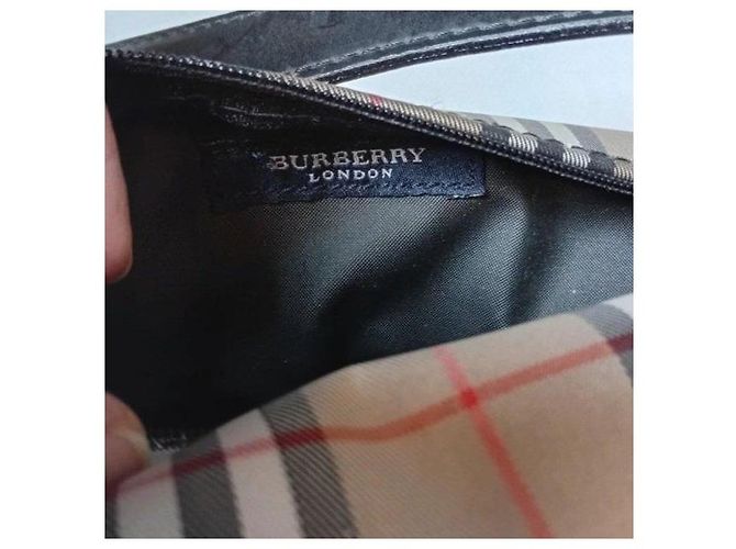 Burberry Haymarket Check Mini Borsa Nero Beige - vista 2